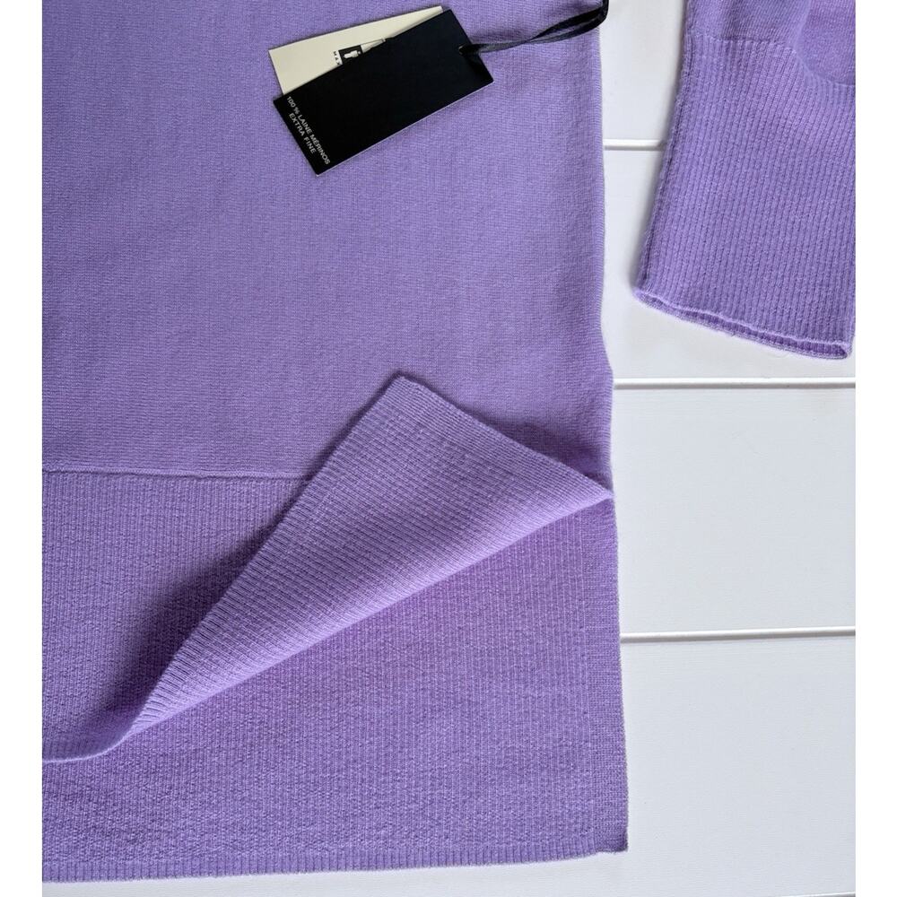 Max Studio 100% Merino Wool Lightweight Sweater Purple Dolman Sleeve Career M - Picture 7 of 13